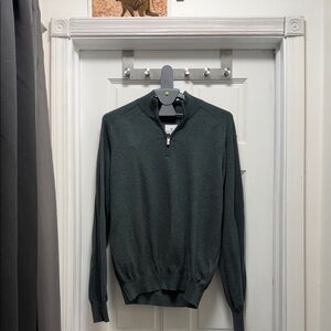Men's Forest Green Zip-Up Sweater
